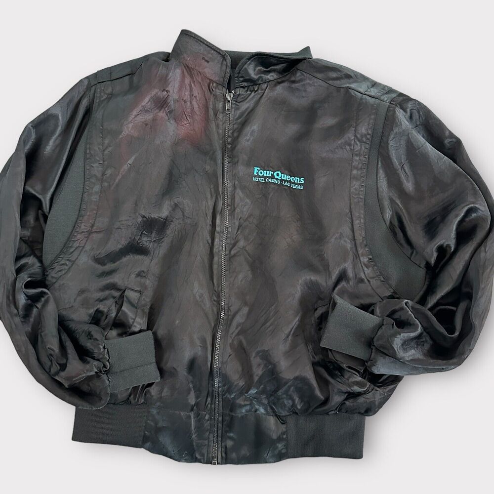 Vintage Four Queens Las Vegas Hotel Casino Women's Black Jacket Size XL W/ Flaws - Picture 7 of 11